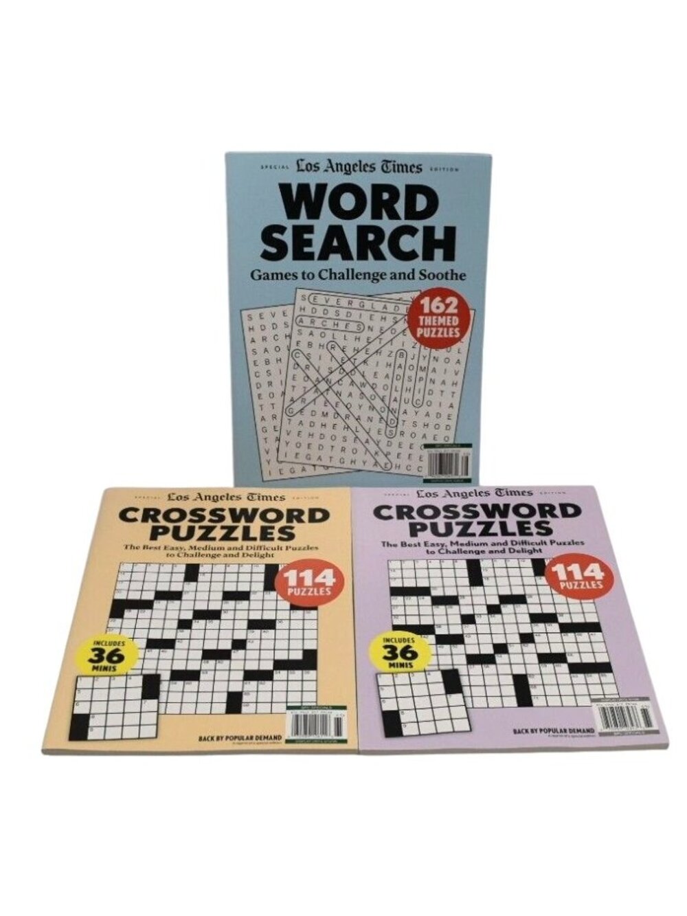 Los Angeles Times Word Search & Crossword Puzzle Books Set Of 3